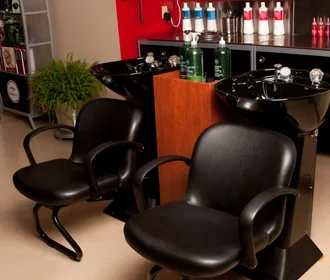 Shampoo bowls and chairs at David Alan Salon